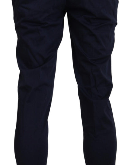 Domenico Tagliente Dark Blue Cotton Skinny Men Pants