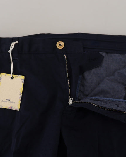 Domenico Tagliente Dark Blue Cotton Skinny Men Pants