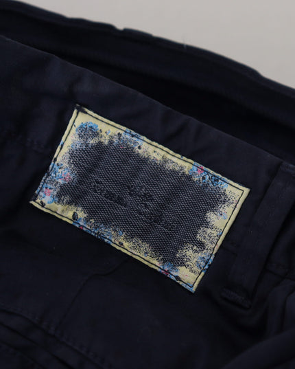 Domenico Tagliente Dark Blue Cotton Skinny Men Pants