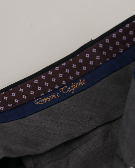 Domenico Tagliente Black Polyester Tapered Dress Pants