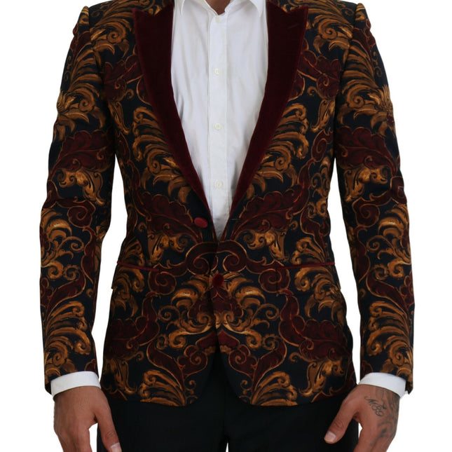 Dolce & Gabbana Multicolor Floral Single Breasted Martini Blazer
