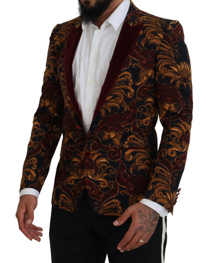Dolce & Gabbana Multicolor Floral Single Breasted Martini Blazer