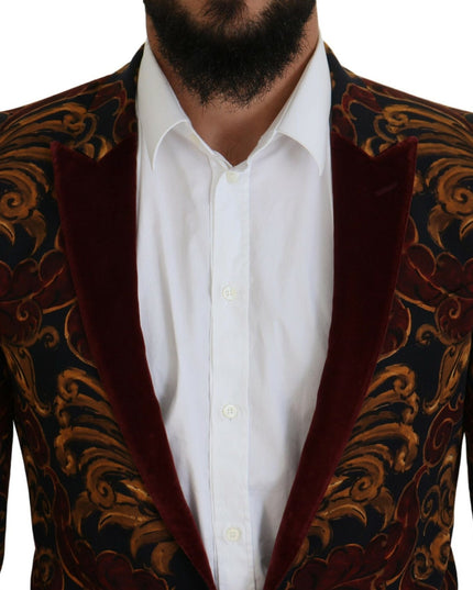 Dolce & Gabbana Multicolor Floral Single Breasted Martini Blazer