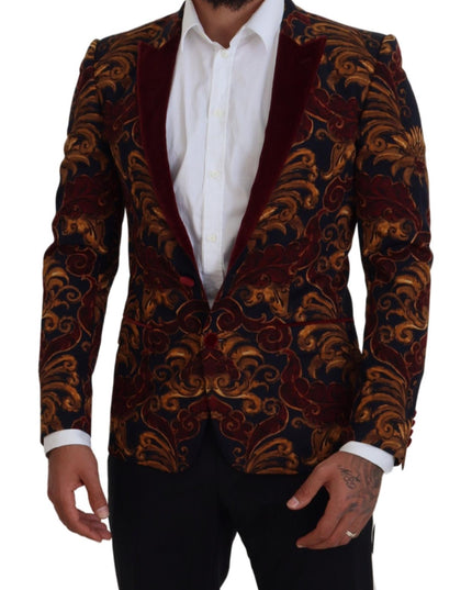 Dolce & Gabbana Multicolor Floral Single Breasted Martini Blazer