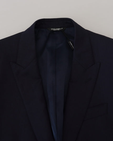 Dolce & Gabbana Blue Wool Slim Fit Formal Coat Blazer