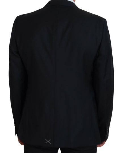 Dolce & Gabbana Dark Blue Wool Formal Sicilia Blazer
