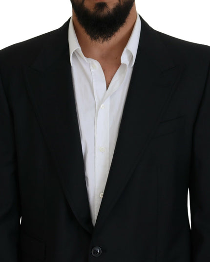Dolce & Gabbana Dark Blue Wool Formal Sicilia Blazer