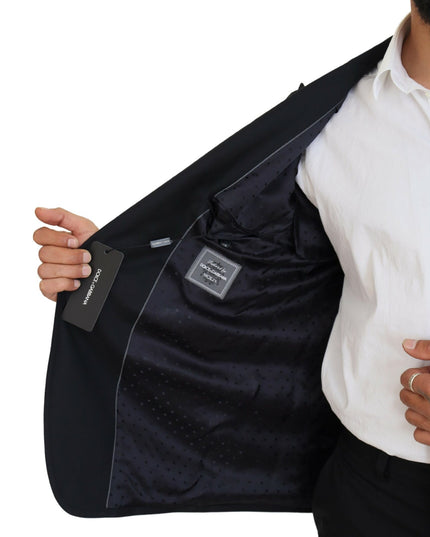 Dolce & Gabbana Dark Blue Wool Formal Sicilia Blazer