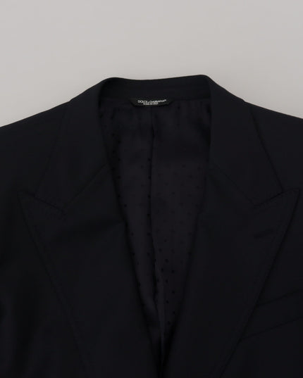 Dolce & Gabbana Dark Blue Wool Formal Sicilia Blazer