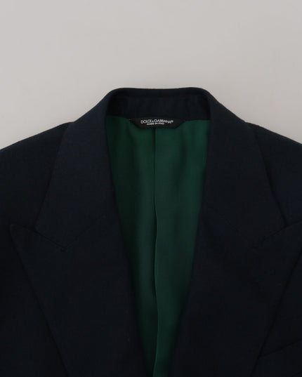 Dolce & Gabbana Blue Double Breasted Formal Coat Blazer