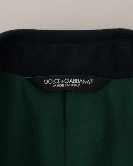 Dolce & Gabbana Blue Double Breasted Formal Coat Blazer