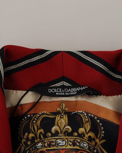 Dolce & Gabbana Red Striped Martini Printed Lining Robe