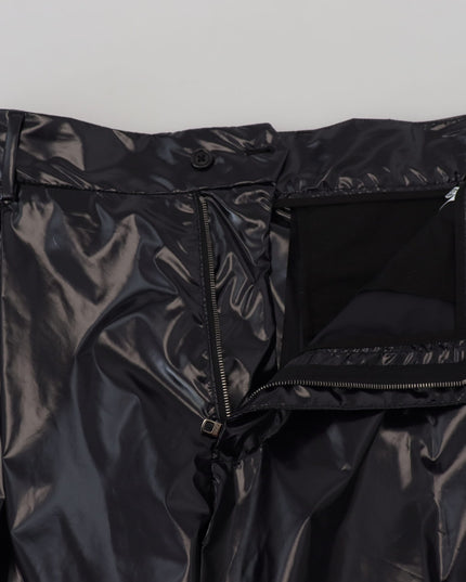 Dolce & Gabbana Black Shining Nylon Skinny Men Pants