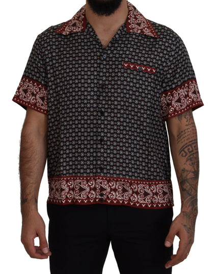 Dolce & Gabbana Multicolor Patterned Silk Casual Shirt