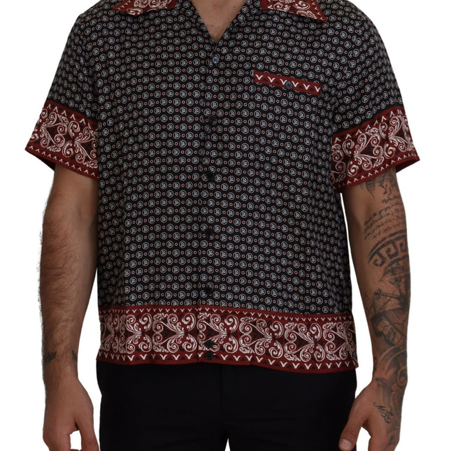 Dolce & Gabbana Multicolor Patterned Silk Casual Shirt