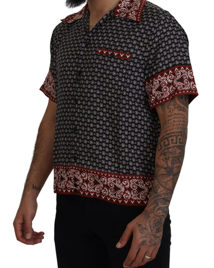 Dolce & Gabbana Multicolor Patterned Silk Casual Shirt