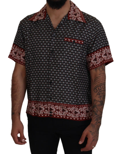 Dolce & Gabbana Multicolor Patterned Silk Casual Shirt