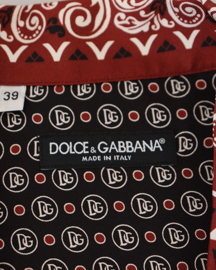 Dolce & Gabbana Multicolor Patterned Silk Casual Shirt