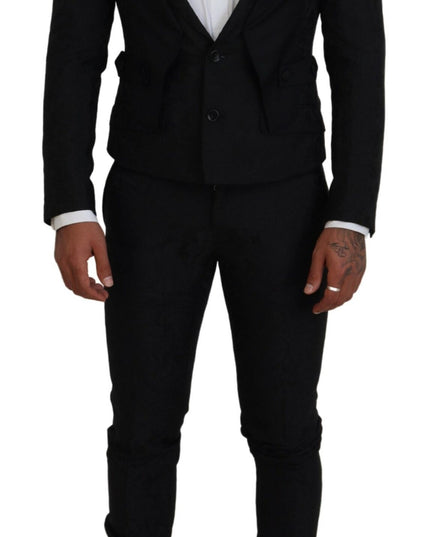 Dolce & Gabbana Black Polyester Men 2 Piece MARTINI Suit