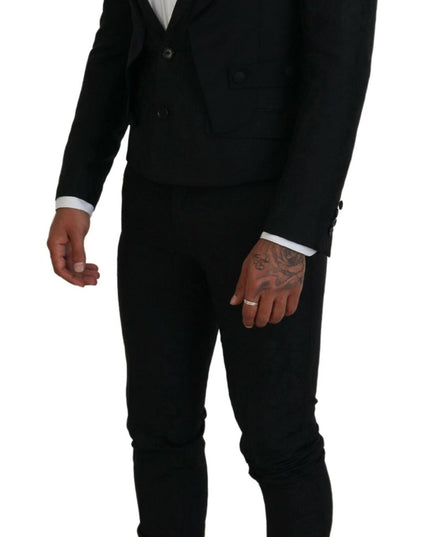 Dolce & Gabbana Black Polyester Men 2 Piece MARTINI Suit