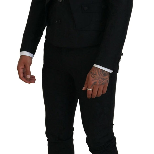 Dolce & Gabbana Black Polyester Men 2 Piece MARTINI Suit
