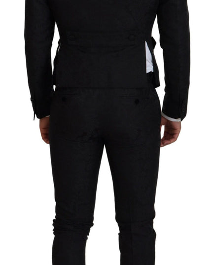 Dolce & Gabbana Black Polyester Men 2 Piece MARTINI Suit