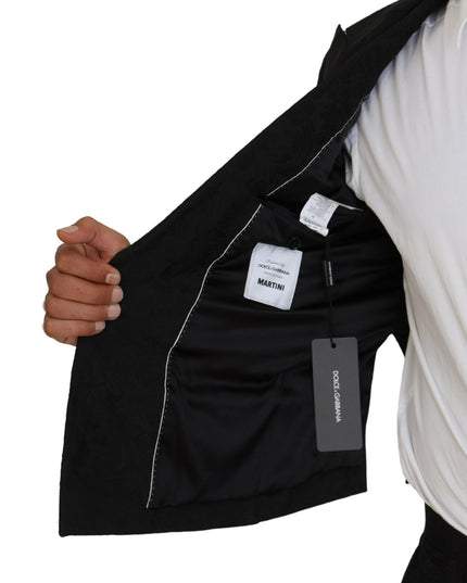 Dolce & Gabbana Black Polyester Men 2 Piece MARTINI Suit