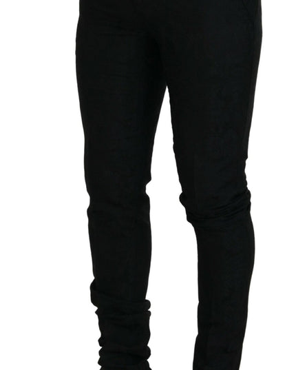 Dolce & Gabbana Black Polyester Men 2 Piece MARTINI Suit