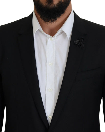 Dolce & Gabbana Black Single Breasted 2 Piece MARTINI Suit