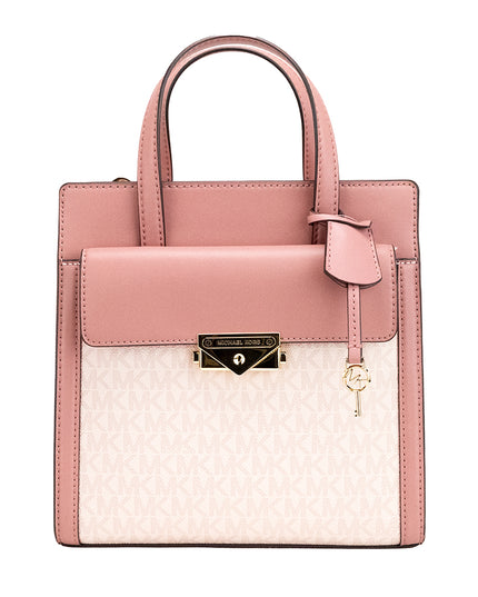 Michael Kors Cece Small Pink PVC North South Flap Tote Crossbody Bag Purse