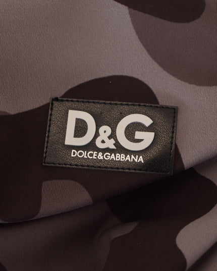 Dolce & Gabbana Gray Patterned Polyester Wetsuit Swimwear