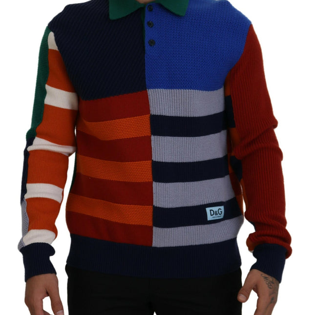 Dolce & Gabbana Multicolor Stripes Wool Pullover Sweater