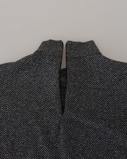 Dolce & Gabbana Dark Gray Nylon Turtleneck Pullover Sweater