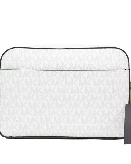 Michael Kors Cooper Small Bright White Palm Signature PVC Utility Crossbody Bag