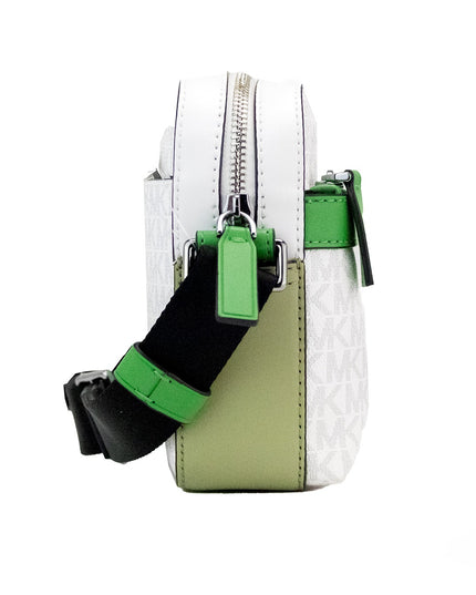 Michael Kors Cooper Small Bright White Palm Signature PVC Utility Crossbody Bag