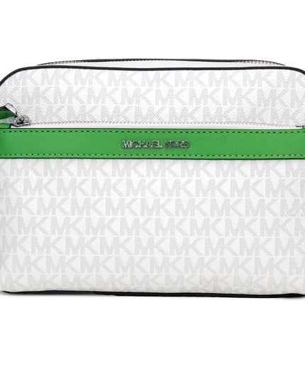 Michael Kors Cooper Small Bright White Palm Signature PVC Utility Crossbody Bag