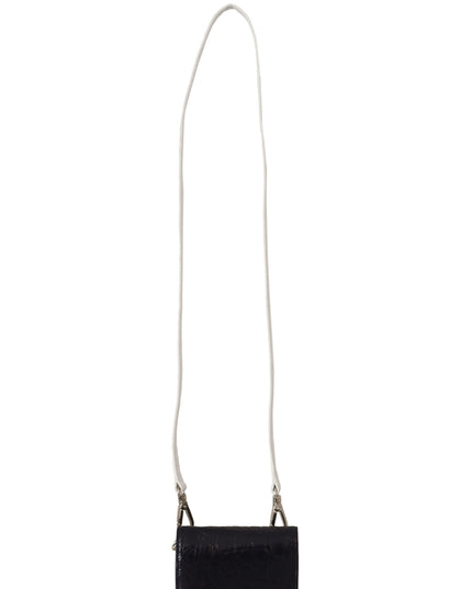 Dolce & Gabbana Blue White Caiman Leather Strap Card Holder Wallet