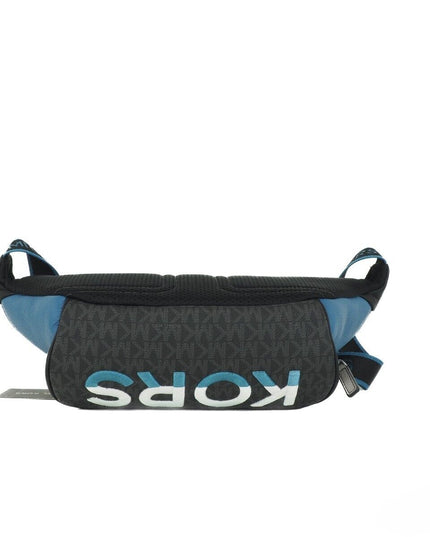 Michael Kors Cooper Large Blue Multi Leather Embroidered Logo Utility Belt Bag