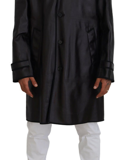 Dolce & Gabbana Black Trench Hooded Parka Cotton Jacket