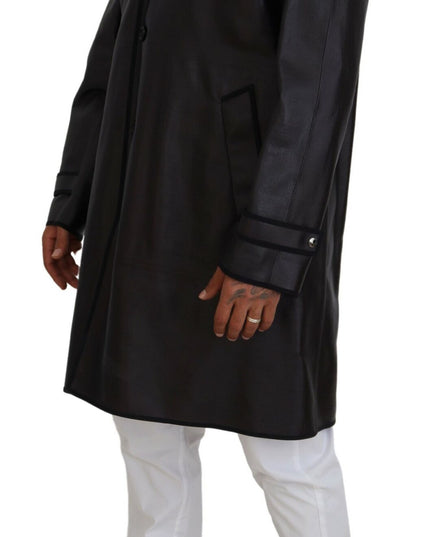 Dolce & Gabbana Black Trench Hooded Parka Cotton Jacket