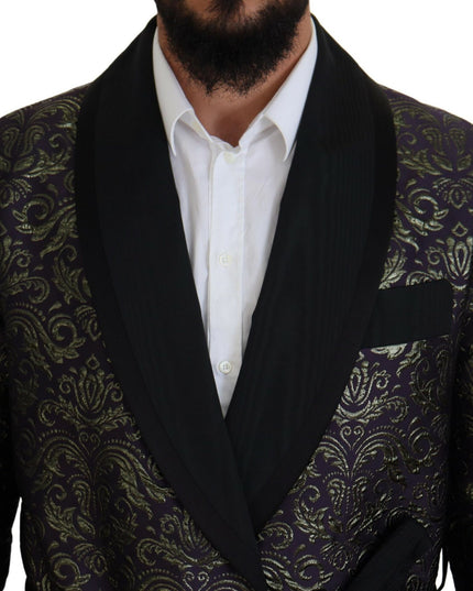 Dolce & Gabbana Gold Purple Baroque Jacket Blazer Robe