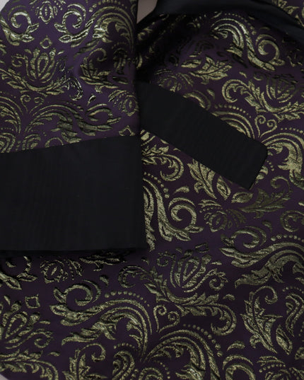 Dolce & Gabbana Gold Purple Baroque Jacket Blazer Robe