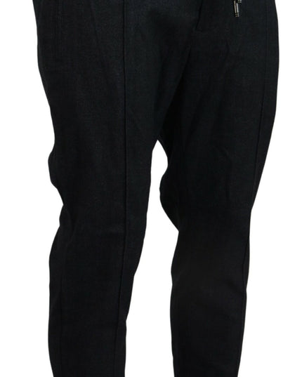 Dolce & Gabbana Grey Cotton Tapered Cotton Pants