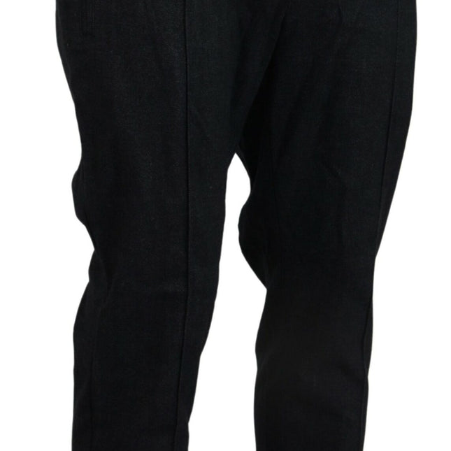 Dolce & Gabbana Grey Cotton Tapered Cotton Pants