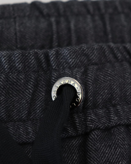 Dolce & Gabbana Grey Cotton Tapered Cotton Pants