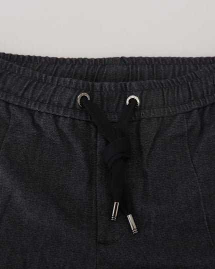 Dolce & Gabbana Grey Cotton Tapered Cotton Pants