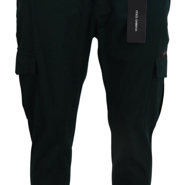 Dolce & Gabbana Green Cargo Cotton Stretch Jeans Pant