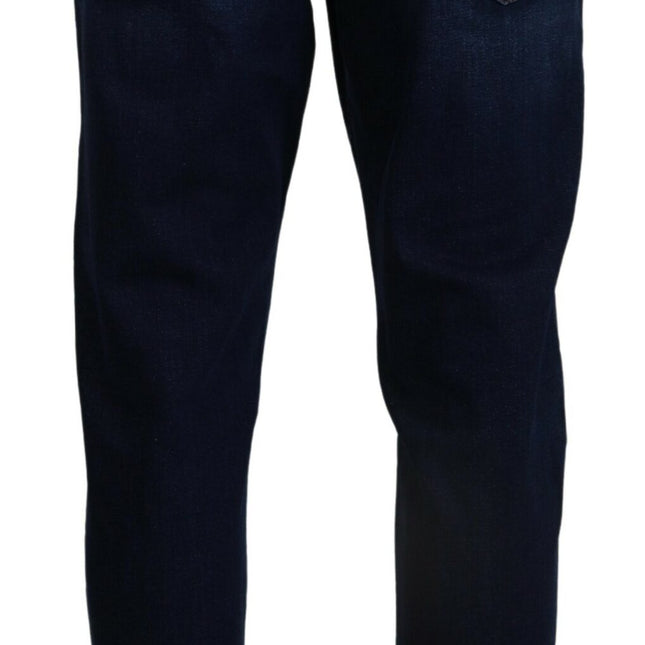 Dolce & Gabbana Dark Blue Cotton Denim SKINNY Jeans