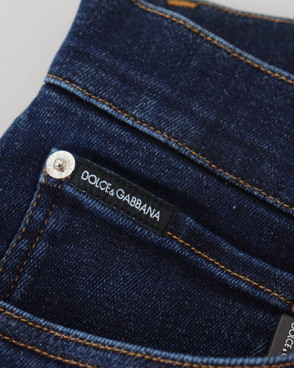 Dolce & Gabbana Dark Blue Cotton Denim SKINNY Jeans