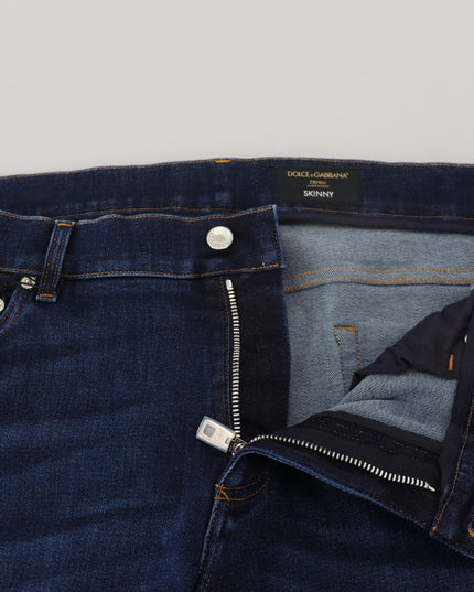 Dolce & Gabbana Dark Blue Cotton Denim SKINNY Jeans